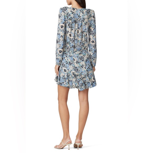 Veronica Beard Riggins Silk Floral Mini Dress Long Sleeve Size 4 - Picture 12 of 12